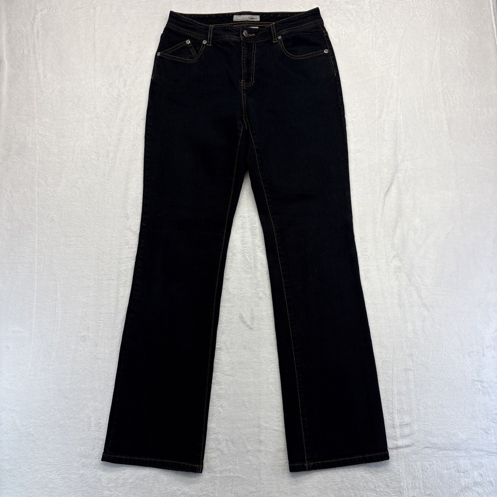 Chicos Platinum Jeans Womens Size 0 (US 4) Blue Ultimate Fit Boot Leg Denim